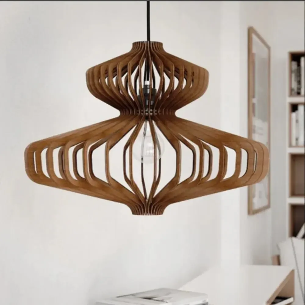 Sertao‎ Shop Frances Modern Wood Pendant Light Natural Contemporary